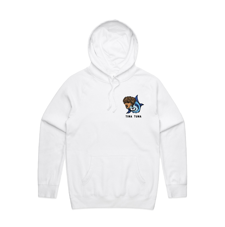 S / White / Small Front Print Tina Tuna ๐ - Unisex Hoodie