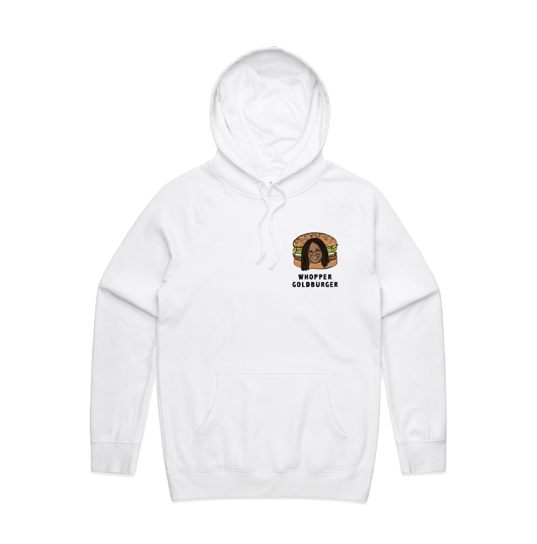 S / White / Small Front Print Whopper Goldburger ๐ - Unisex Hoodie