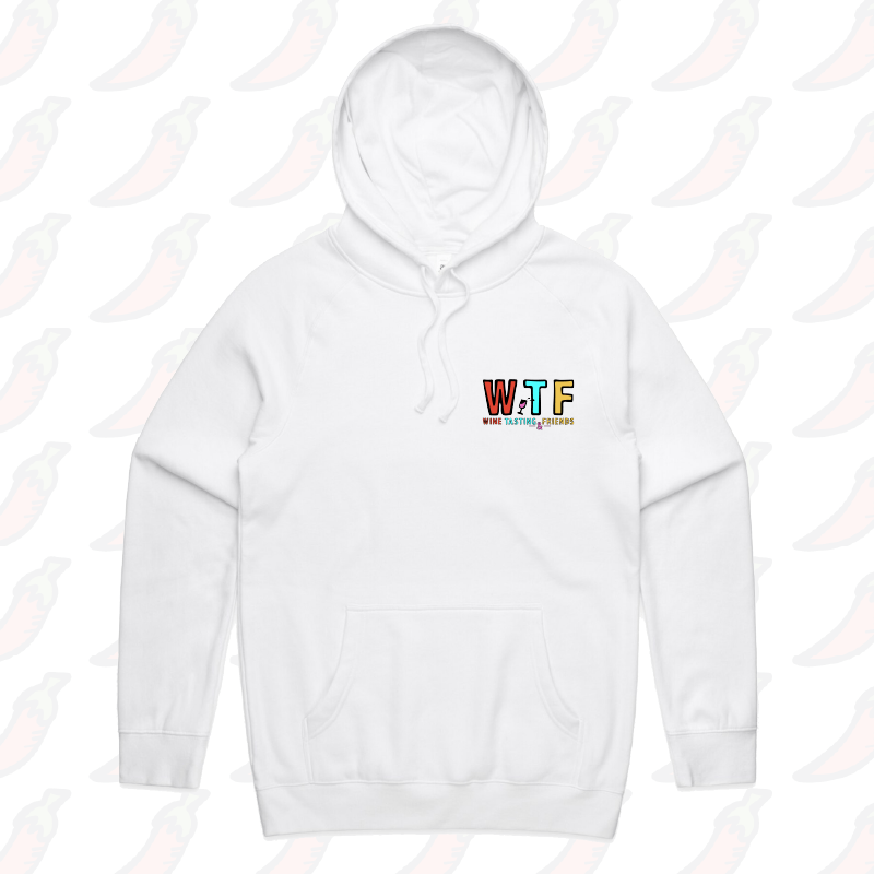 S / White / Small Front Print WTF ๐ท๐
โ Unisex Hoodie
