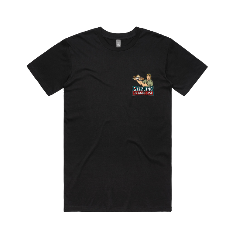 Small Front Design / Black / S Steve's Snaghouse 🌭 - Men's T Shirt