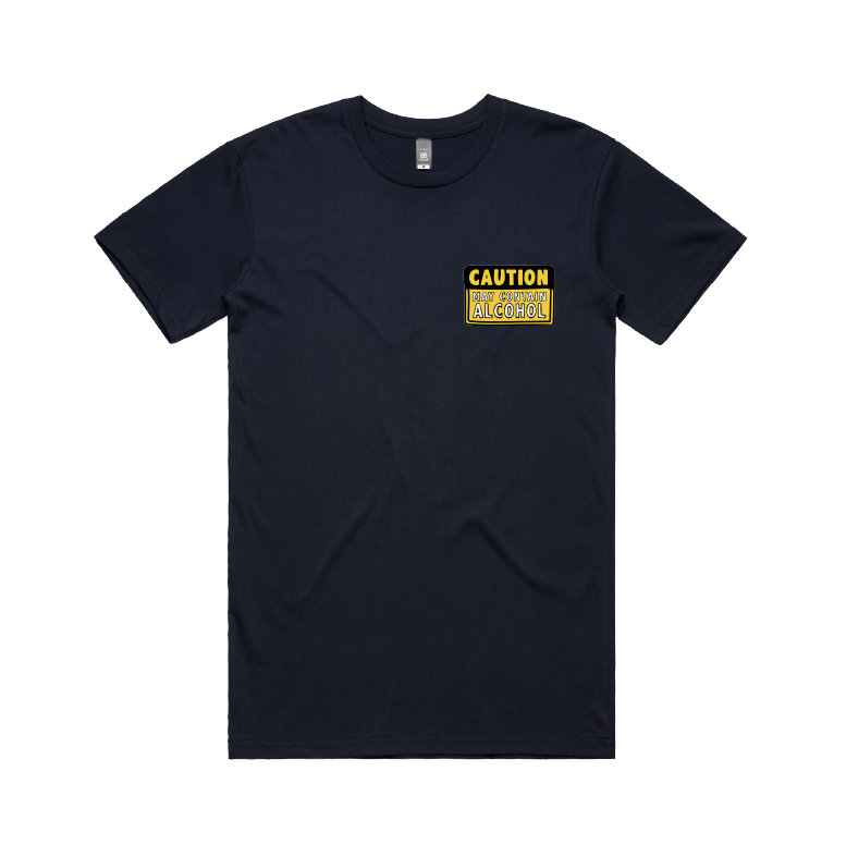 Small Front Design / Navy / S May Contain Alcohol 🍺 - Men's T Shirt