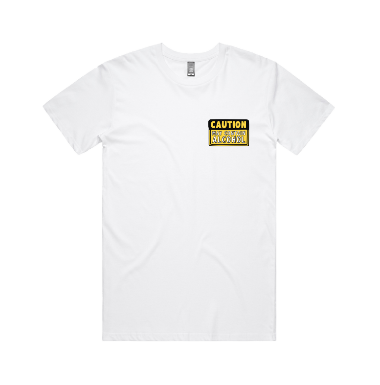 Small Front Design / White / S May Contain Alcohol 🍺 - Men's T Shirt