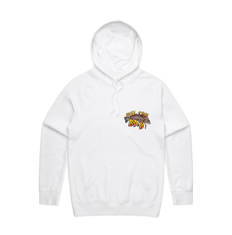 Small Front Design / White / S Reel Cool Dad ๐ฃ - Unisex Hoodie