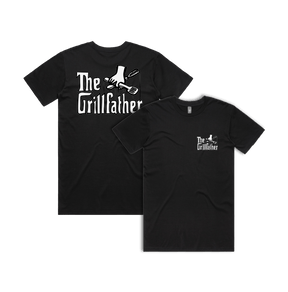 Small Front & Large Back Design / Black / S The Grillfather 🥩 - Men's T Shirt