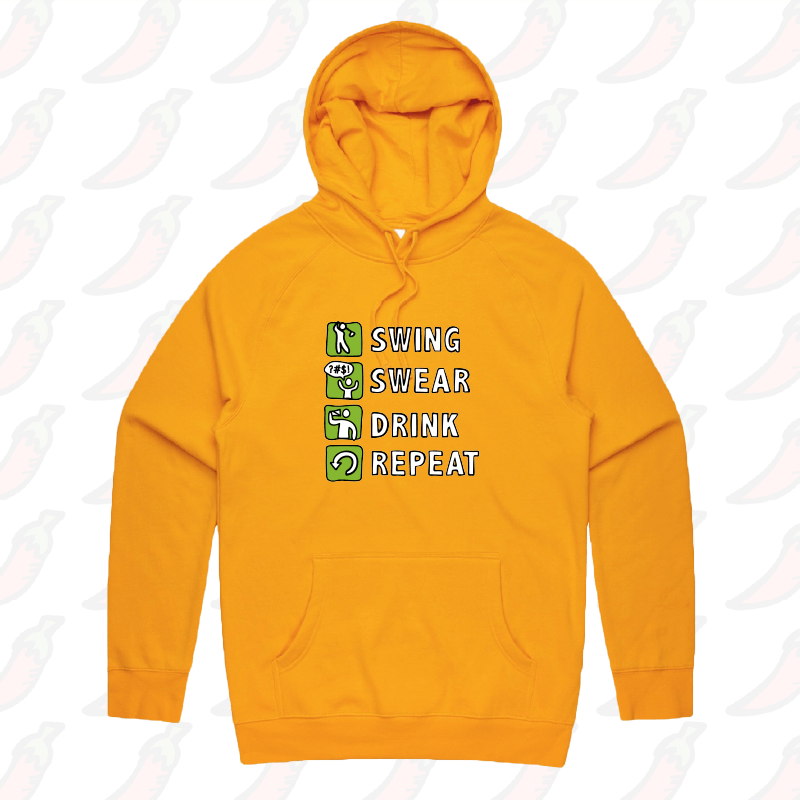 Swing Swear Drink Repeat ๐ โ Unisex Hoodie