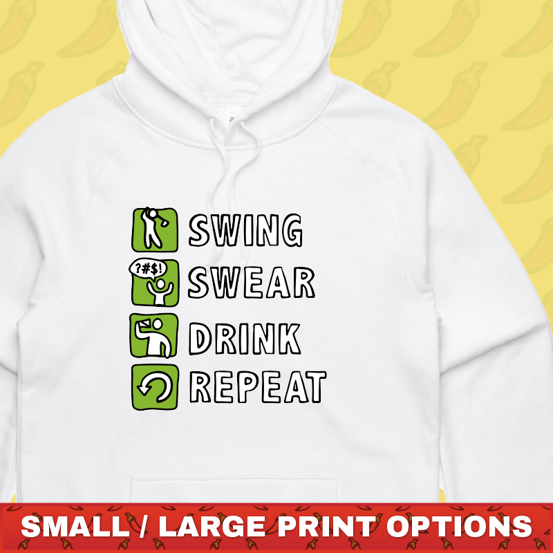 Swing Swear Drink Repeat ๐ โ Unisex Hoodie