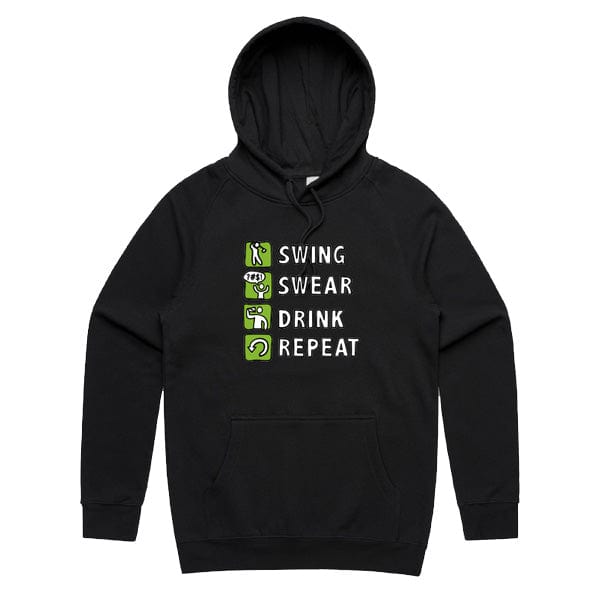 Swing Swear Drink Repeat ๐ โ Unisex Hoodie
