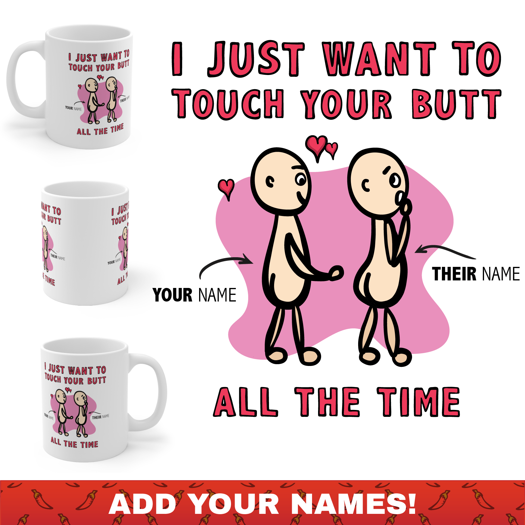 Touch Your Butt 🍑 - Customisable Coffee Mug