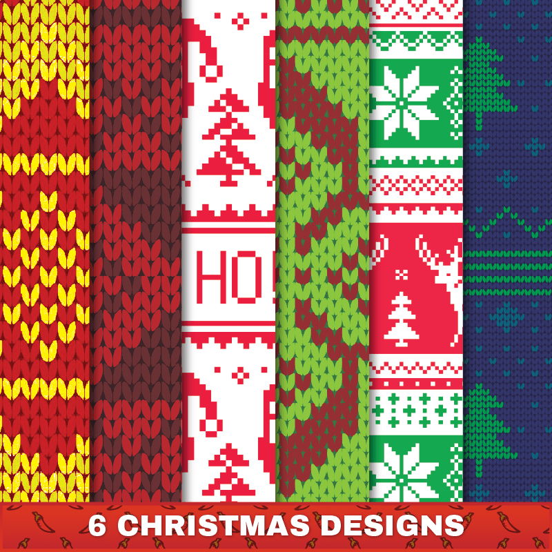 Xmas Ugly Sweater - Stubby Holder (6 Pack)