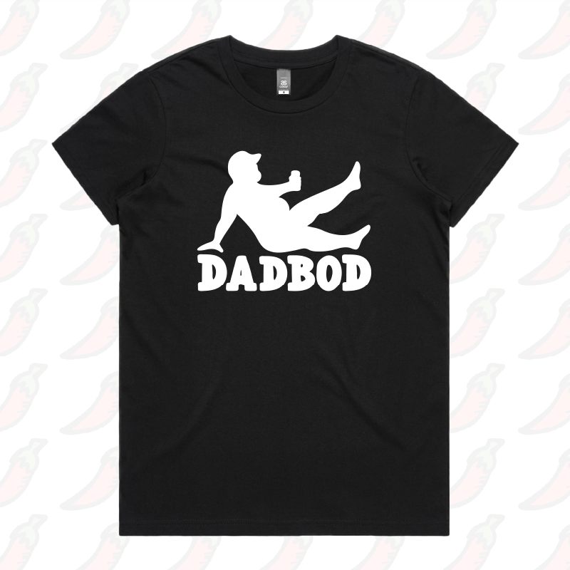 XS / Black / Large Front Design Dad Bod ๐ช โ Women's T Shirt