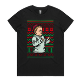 XS / Black / Large Front Design Hasbulla Christmas 🥊🎄 – Women's T Shirt