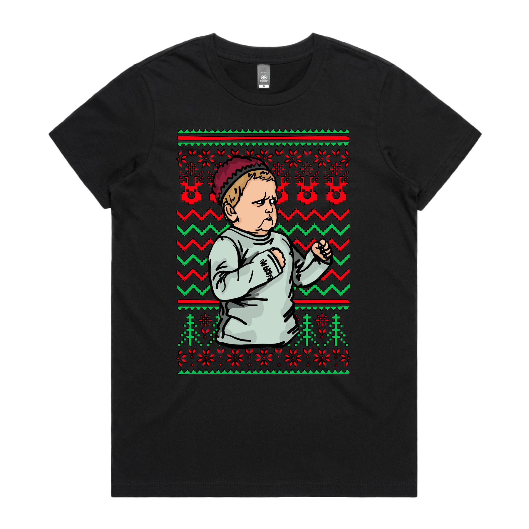 XS / Black / Large Front Design Hasbulla Christmas 🥊🎄 – Women's T Shirt
