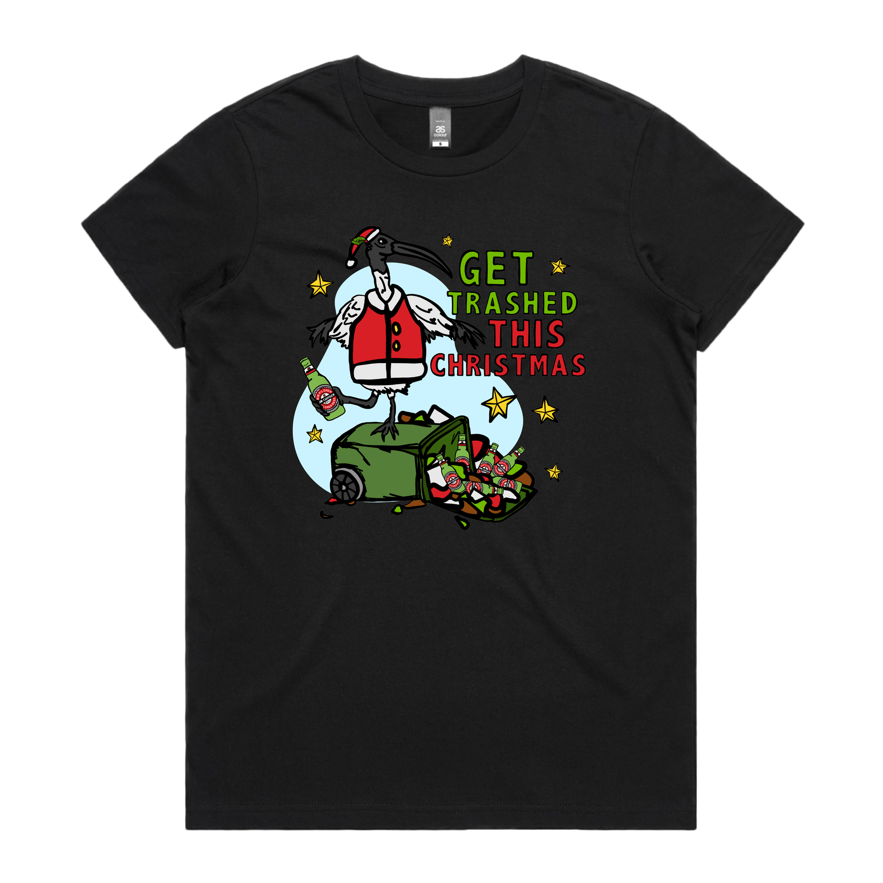 XS / Black / Large Front Design Ibis Christmas ๐๏ธ๐- Women's T Shirt