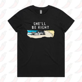 XS / Black / Large Front Design She'll Be Right 🤷‍♂️ - Women's T Shirt