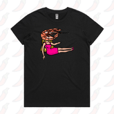 XS / Black / Large Front Design Shrimp on a Barbie ๐ - Women's T Shirt
