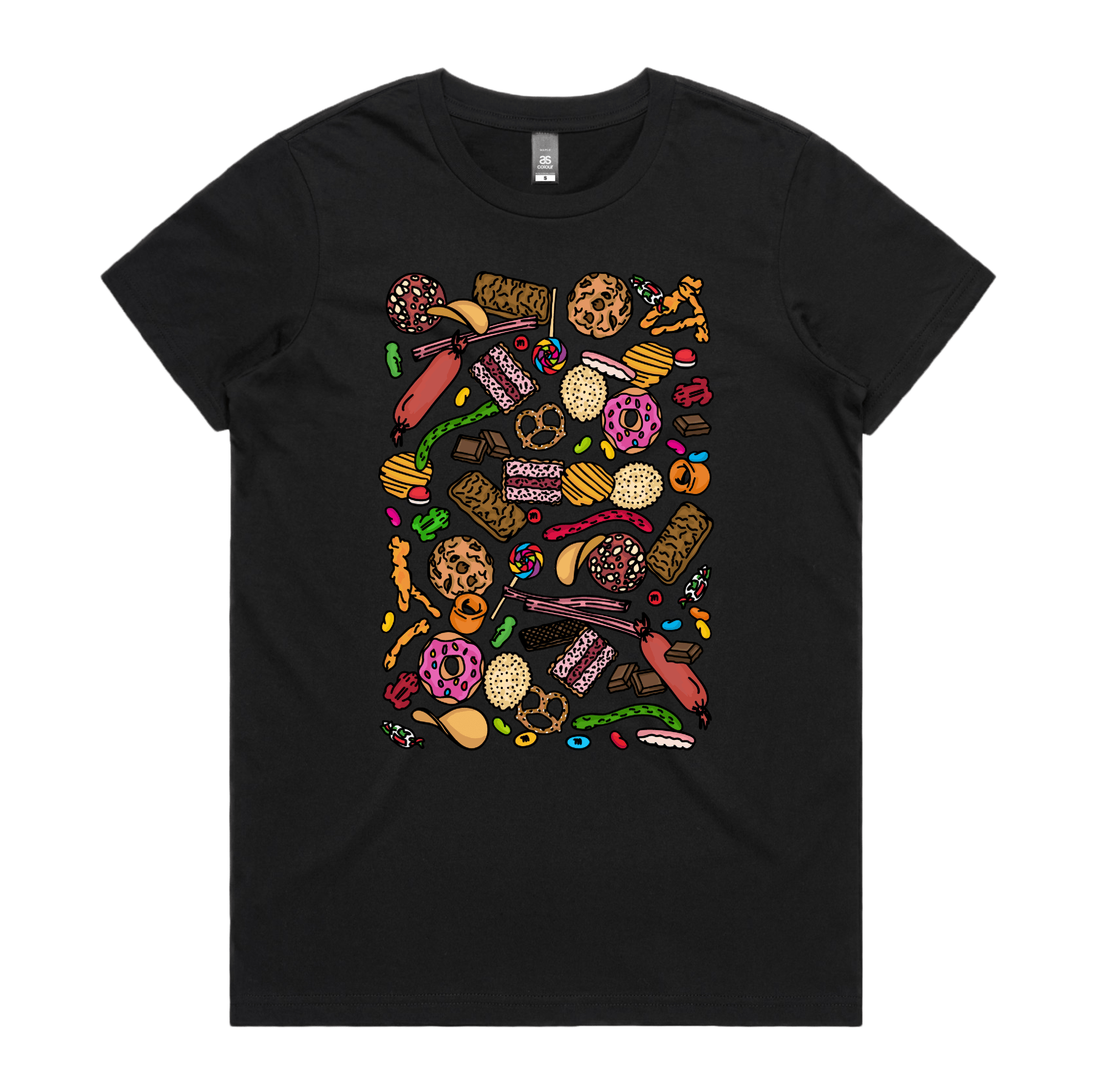 XS / Black / Large Front Design Snacks! ๐ฌ๐ช โ Women's T Shirt