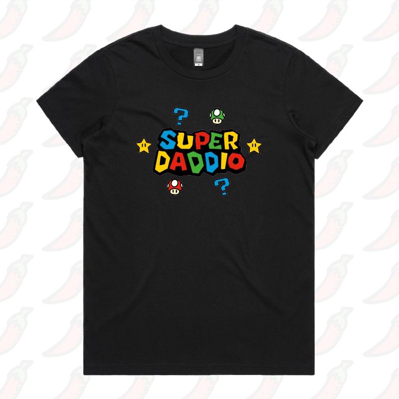 XS / Black / Large Front Design Super Daddio โญ๐ โ Women's T Shirt