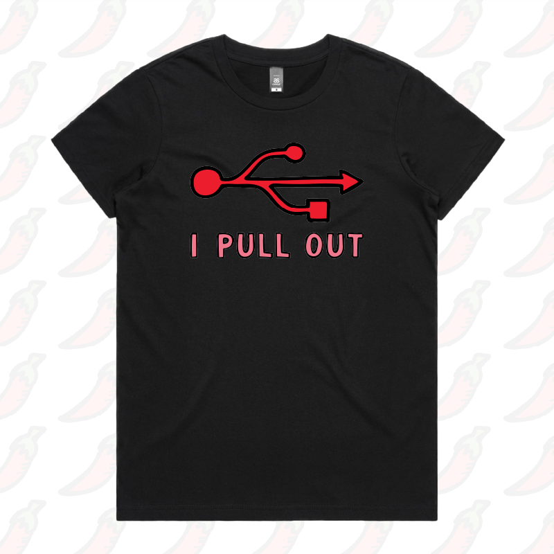 XS / Black / Large Front Design USB PULL OUT ๐- Women's T Shirt