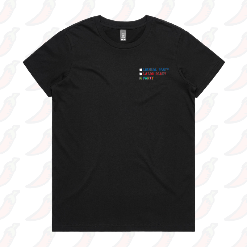 XS / Black / Small Front Design Party Vote ✅ - Women's T Shirt