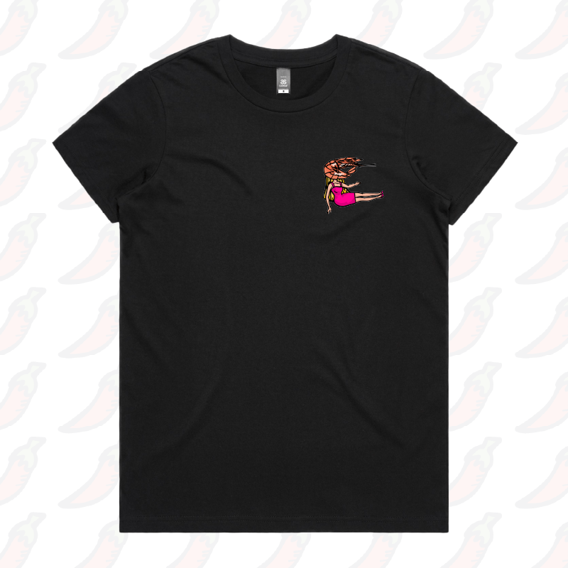 XS / Black / Small Front Design Shrimp on a Barbie ๐ - Women's T Shirt