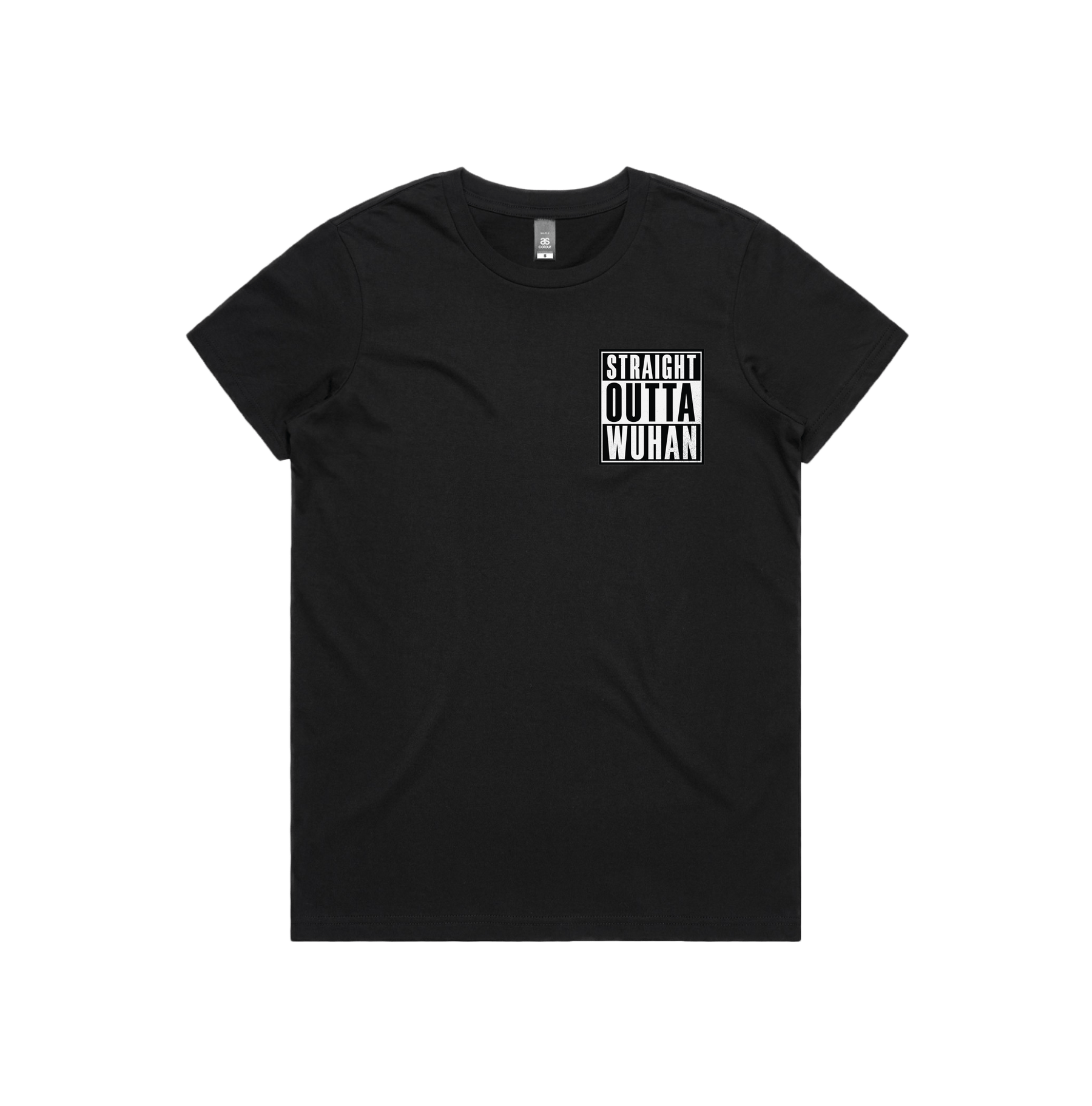 XS / Black / Small Front Design Straight Outta Wuhan โ๐พ - Women's T Shirt