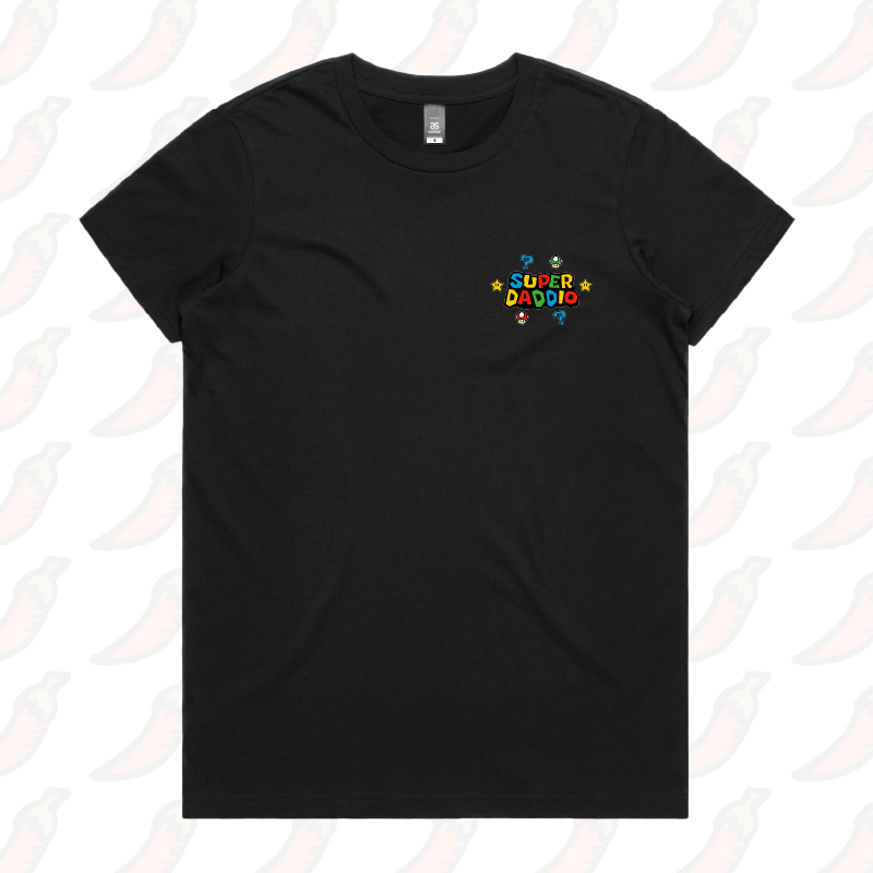 XS / Black / Small Front Design Super Daddio โญ๐ โ Women's T Shirt