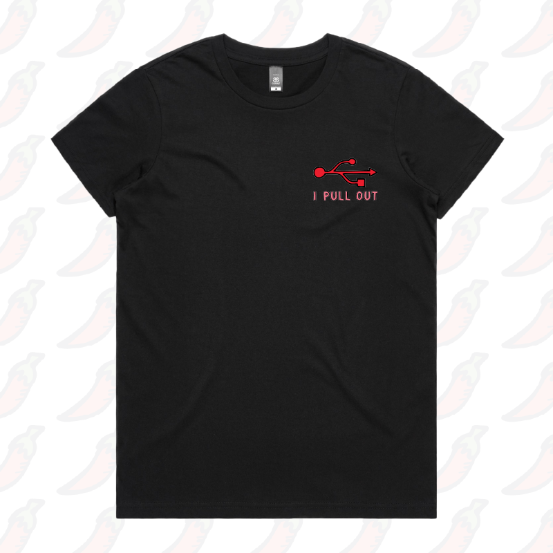 XS / Black / Small Front Design USB PULL OUT ๐- Women's T Shirt