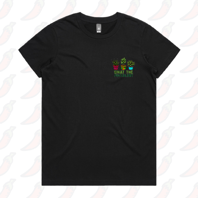 XS / Black / Small Front Design What The Fucculent ๐ต โ Women's T Shirt