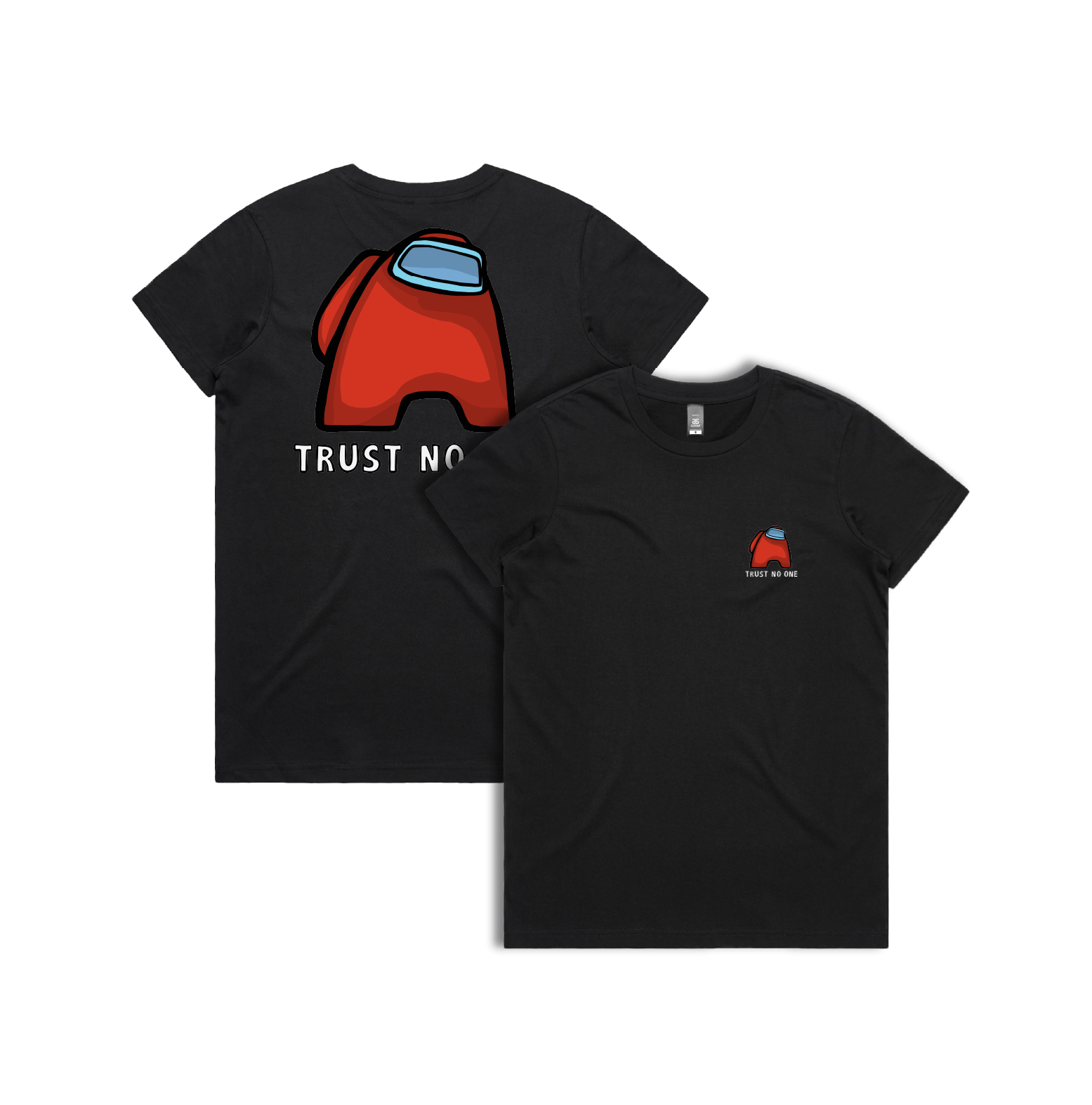 XS / Black / Small Front & Large Back Design Among Us ๐จโ๐ - Women's T Shirt