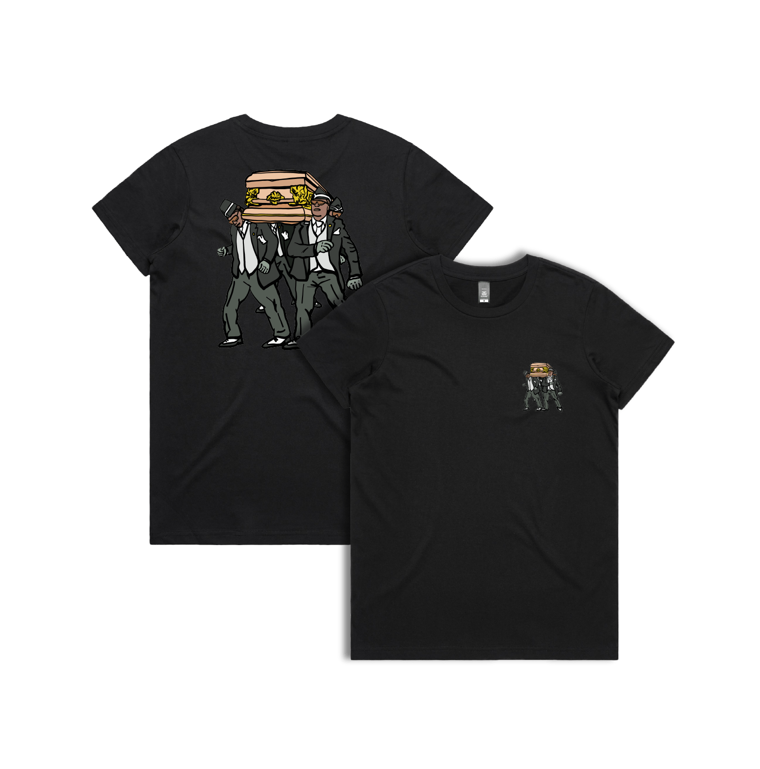 XS / Black / Small Front & Large Back Design Coffin Dance ⚰️ - Women's T Shirt