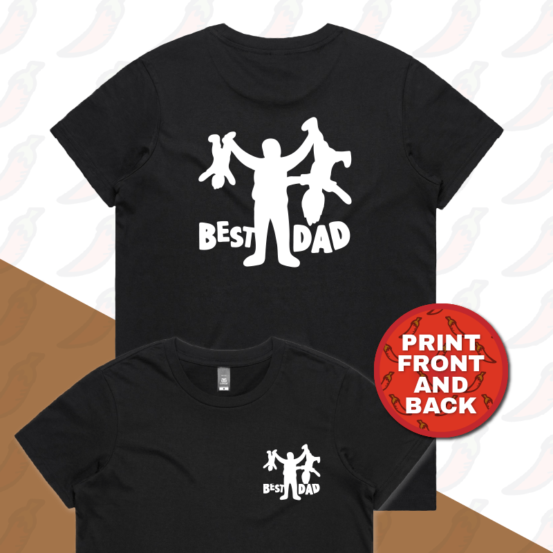 XS / Black / Small Front & Large Back Design Dad’s Day Care 👨🍼 – Women's T Shirt