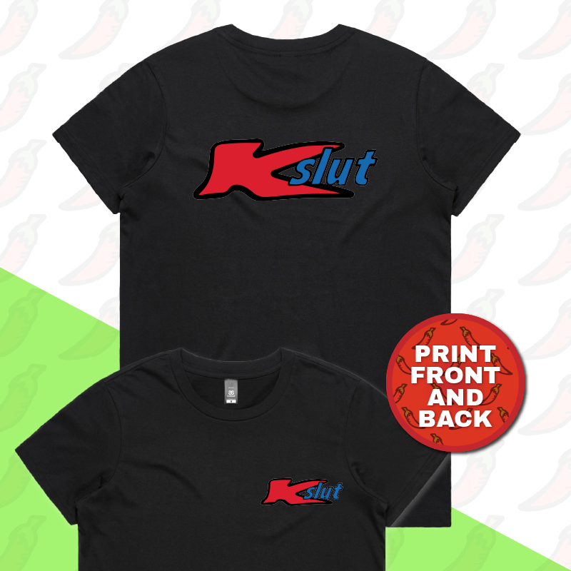 XS / Black / Small Front & Large Back Design Klut ๐๏ธ - Women's T Shirt