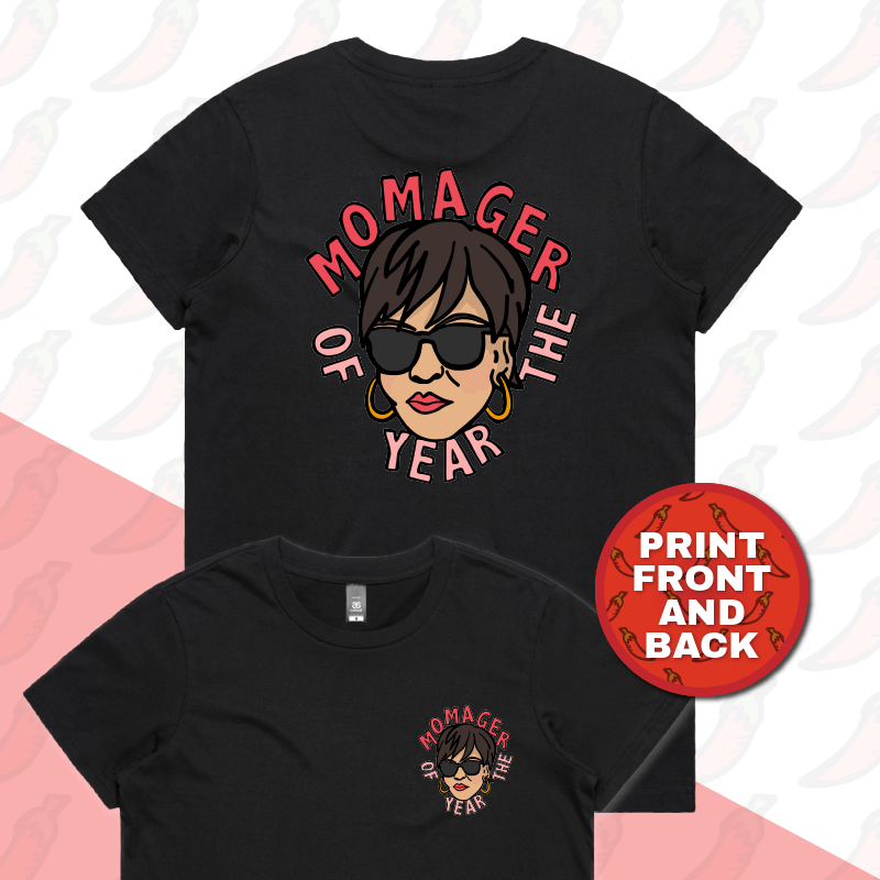 XS / Black / Small Front & Large Back Design Momager ๐ถ๏ธ - Women's T Shirt