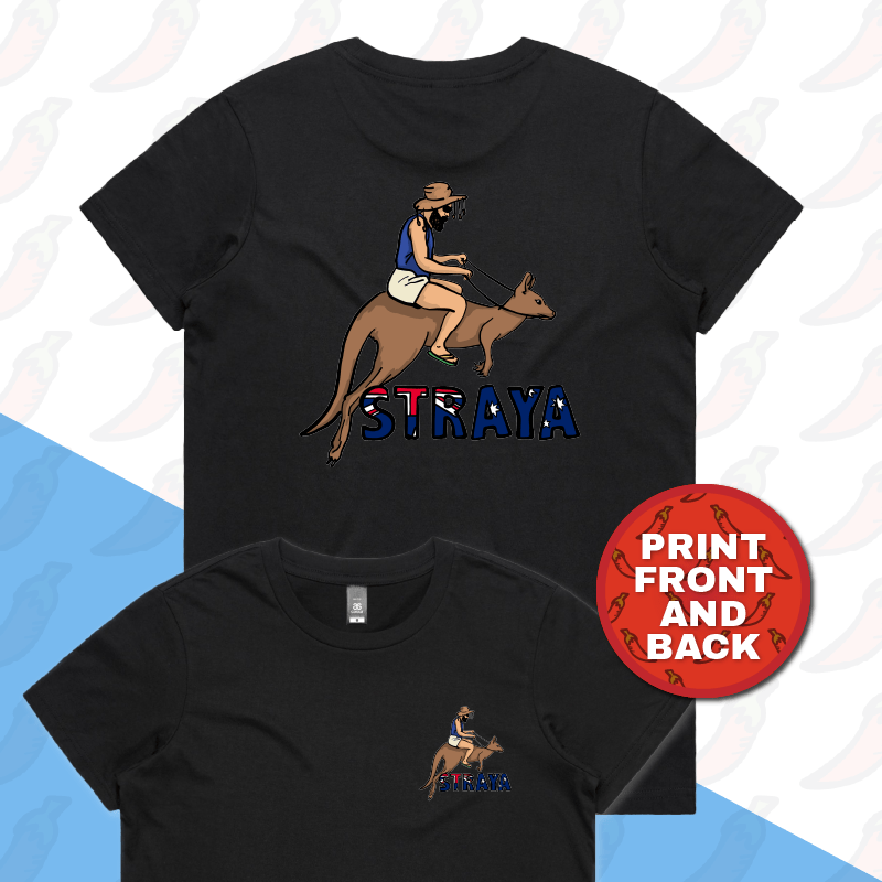 XS / Black / Small Front & Large Back Design Uber Roo ๐ฆ - Women's T Shirt