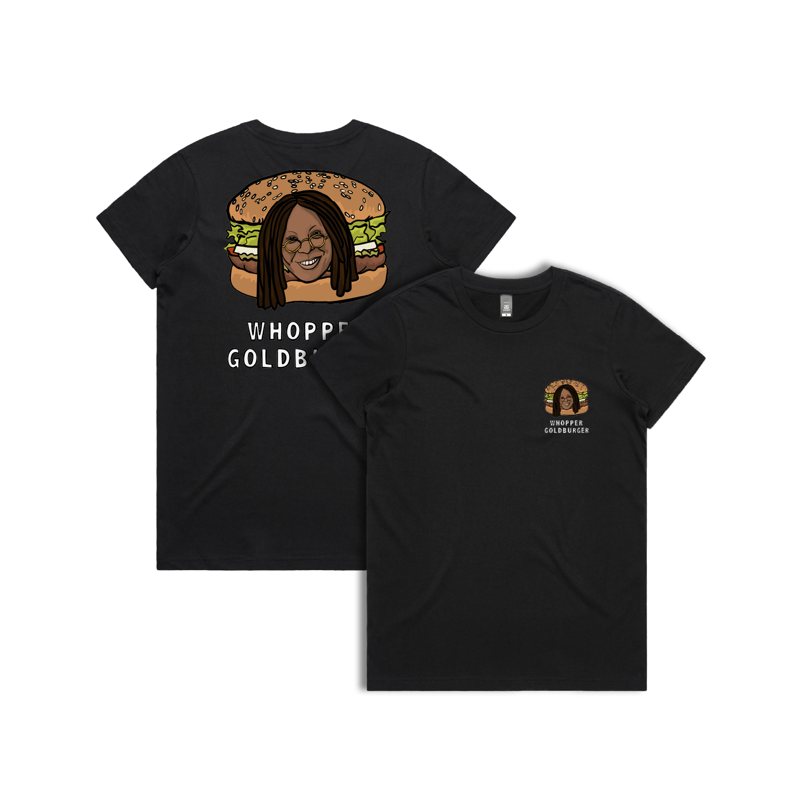XS / Black / Small Front & Large Back Design Whopper Goldburger ๐ - Women's T Shirt
