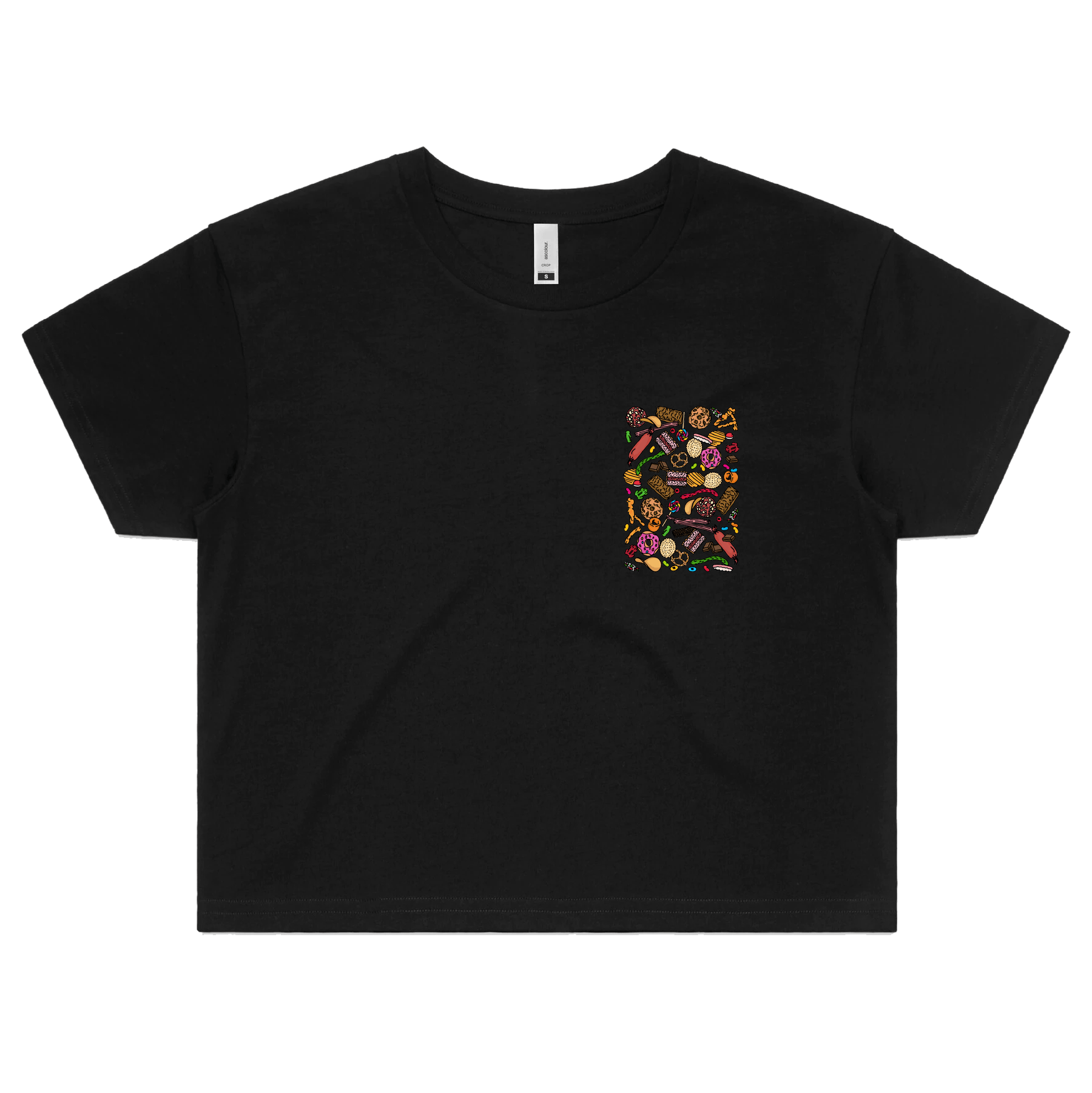 XS / Black Snacks! 🍬🍪 – Women's Crop Top