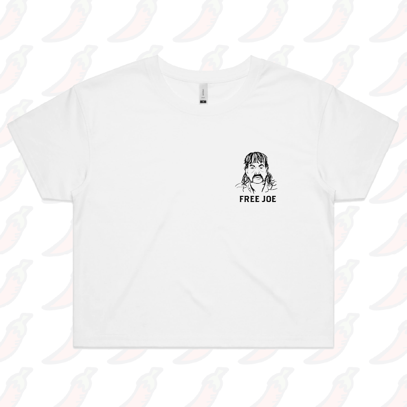 XS / White Free Joe 🚔 - Women's Crop Top