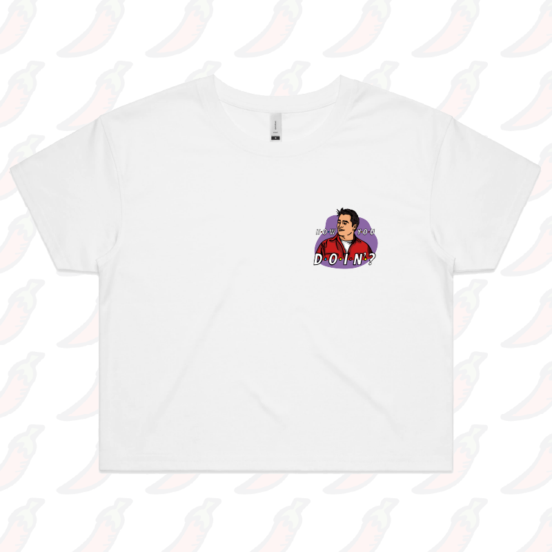 XS / White HOW YOU DOIN? 😏- Women's Crop Top