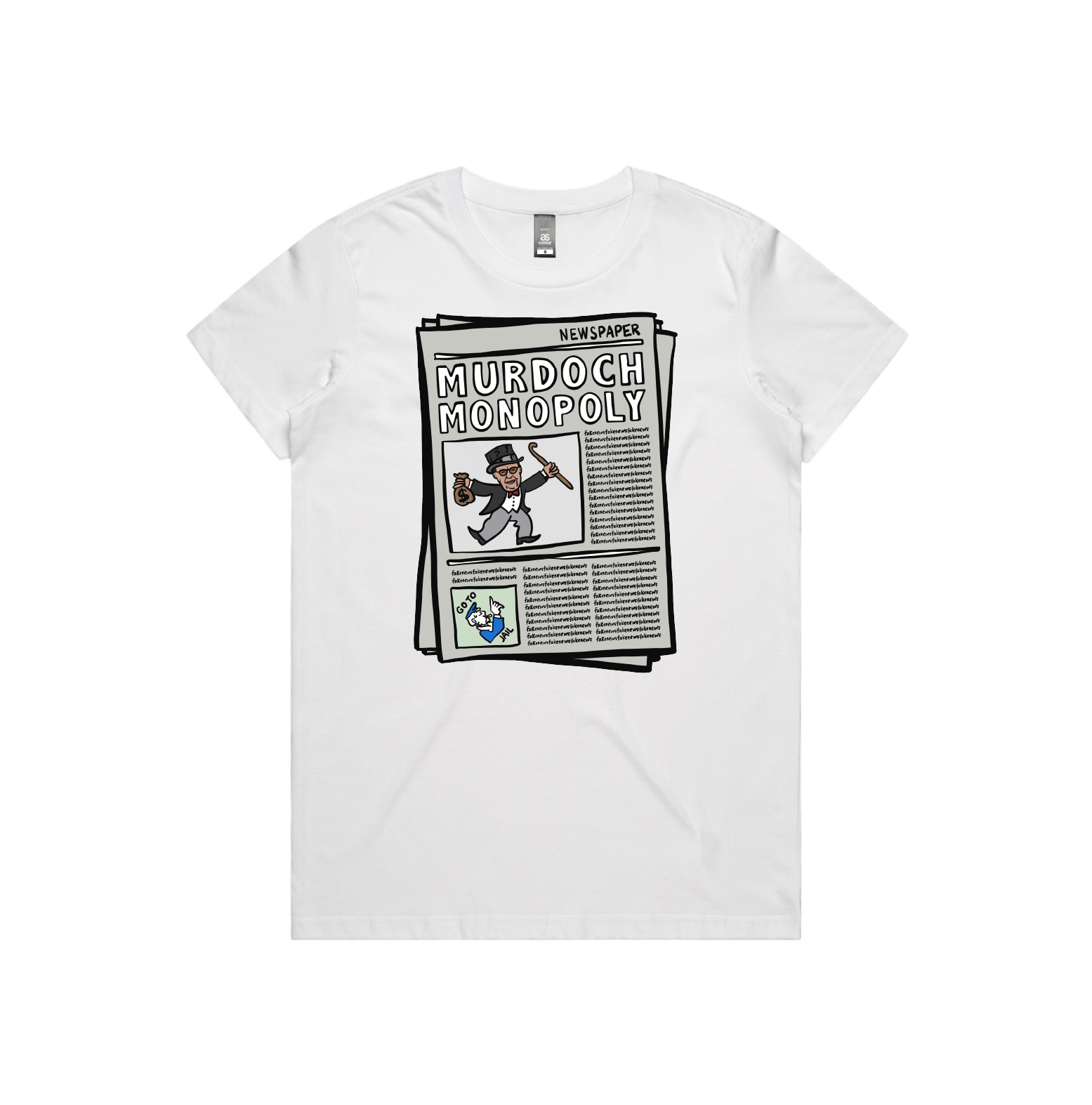 XS / White / Large Front Design Murdoch Monopoly ๐ฐ - Women's T Shirt