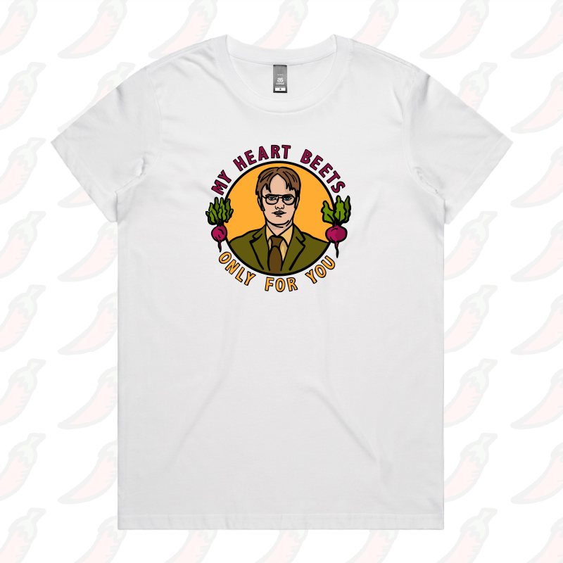 XS / White / Large Front Design My Heart Beets For You ๐ - Women's T Shirt