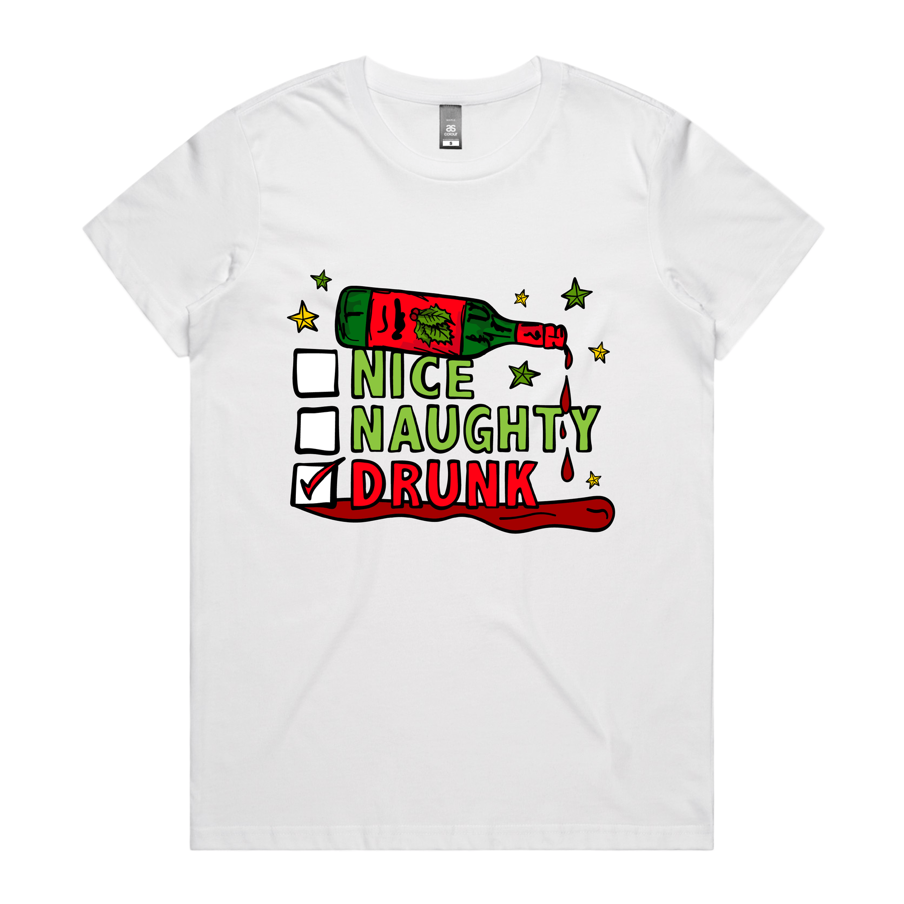 XS / White / Large Front Design Naughty Nice List ✅❌ - Women's T Shirt