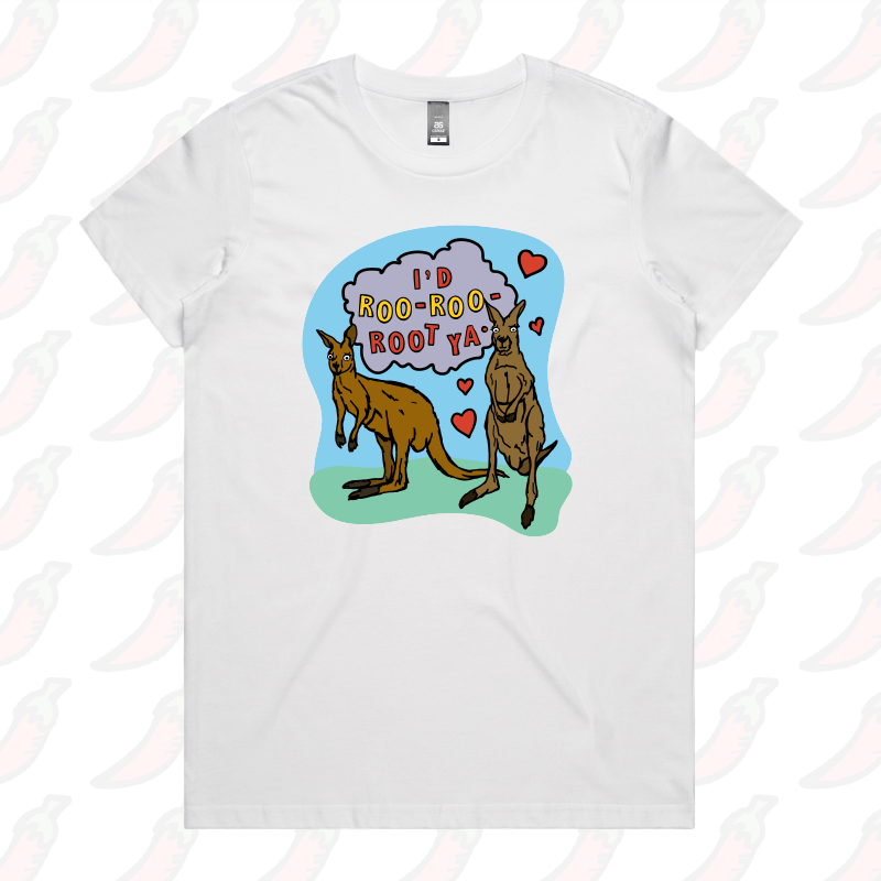 XS / White / Large Front Design Roo Roo Root Ya ๐ฆ โ Women's T Shirt