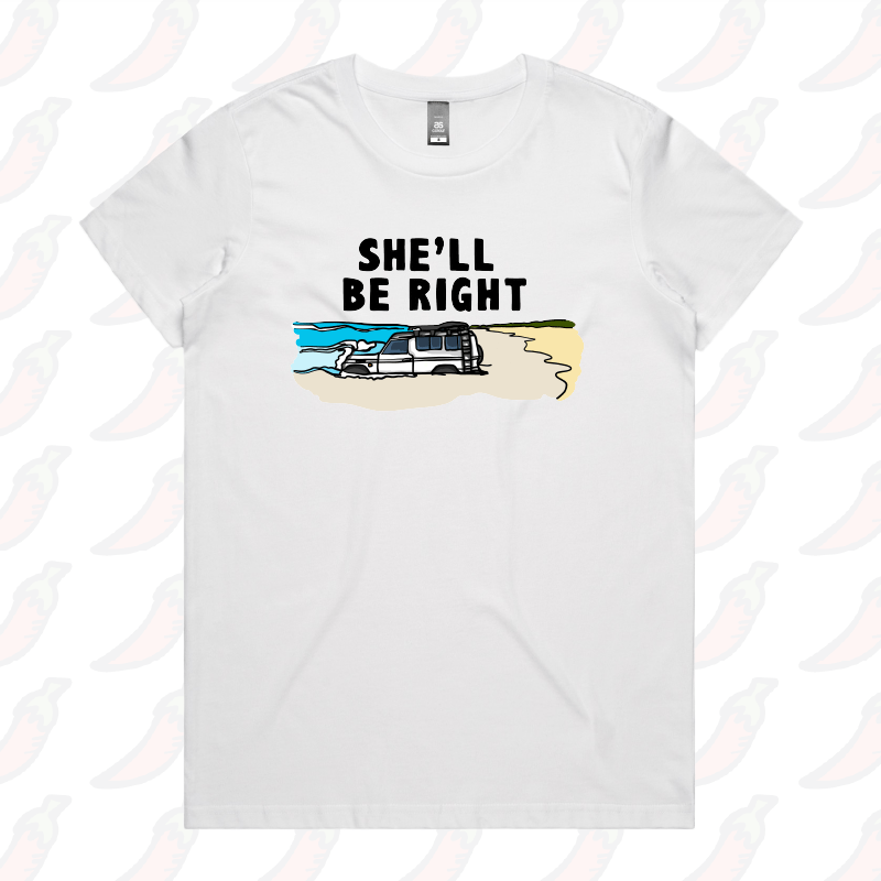 XS / White / Large Front Design She'll Be Right 🤷‍♂️ - Women's T Shirt