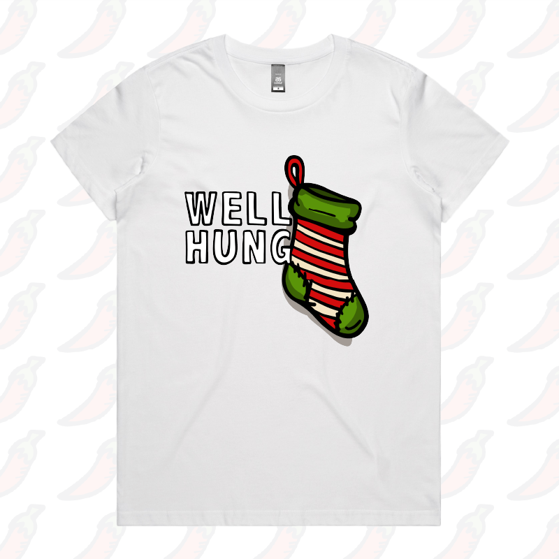 XS / White / Large Front Design Well Hung ๐งฆ๐- Women's T Shirt