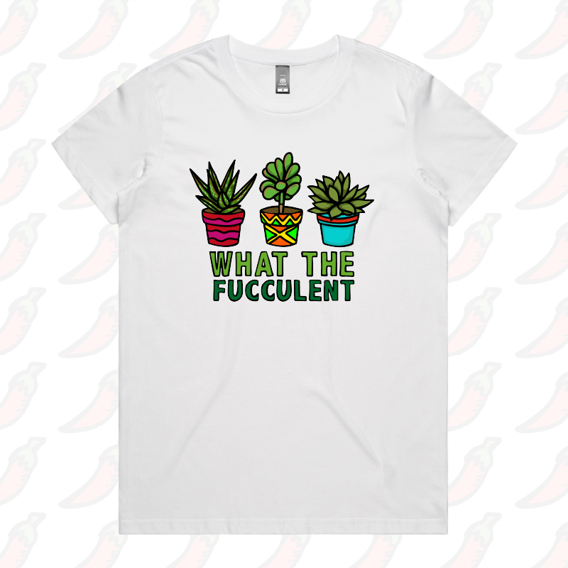 XS / White / Large Front Design What The Fucculent ๐ต โ Women's T Shirt