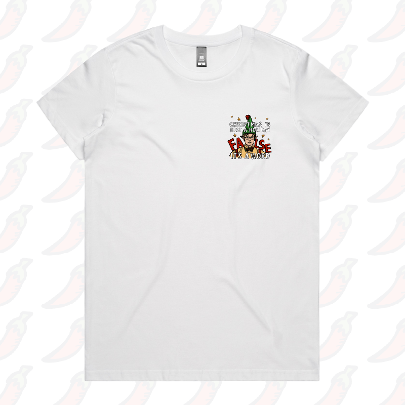 XS / White / Small Front Design Dwight Christmas ๐ฉโ๐พ๐- Women's T Shirt
