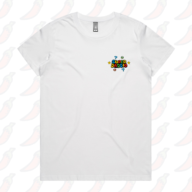 XS / White / Small Front Design Super Daddio โญ๐ โ Women's T Shirt