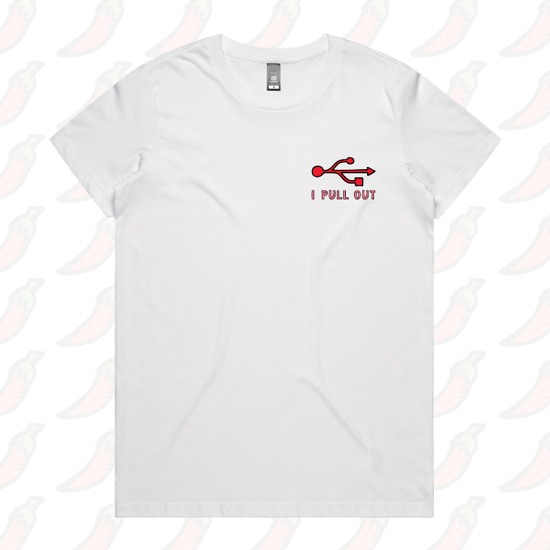 XS / White / Small Front Design USB PULL OUT ๐- Women's T Shirt