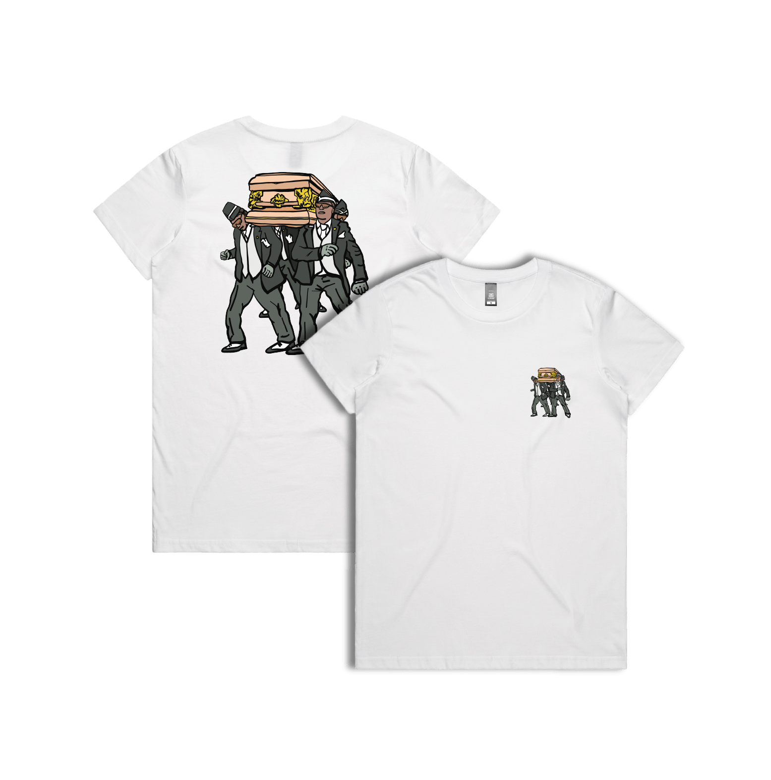 XS / White / Small Front & Large Back Design Coffin Dance ⚰️ - Women's T Shirt