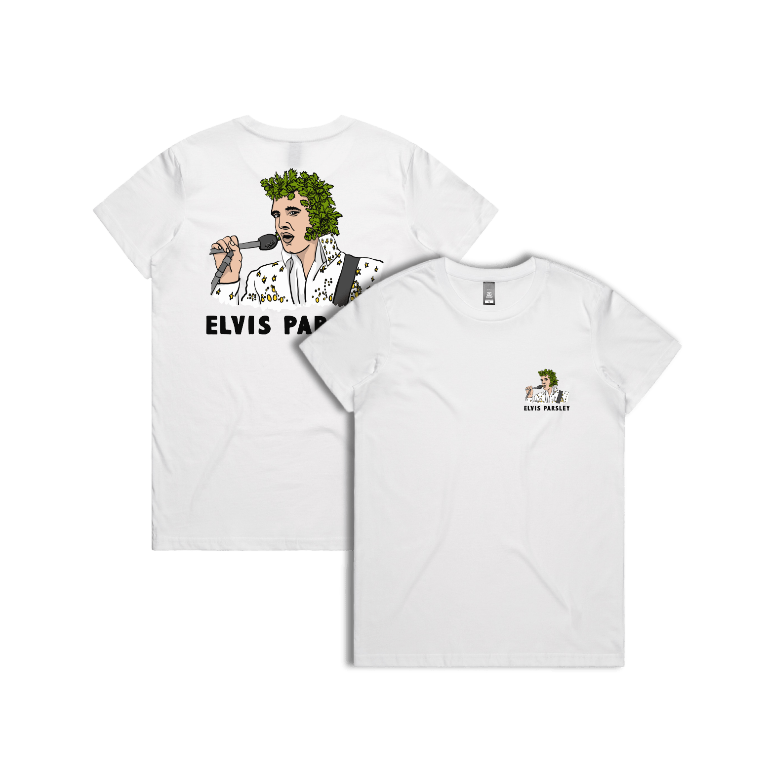 XS / White / Small Front & Large Back Design Elvis Parsley ๐ฟ - Women's T Shirt